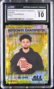 CALEB WILLIAMS ROOKIE 2023 Goodwin's Champions All-World Yellow GEM MINT +COUPON - Picture 1 of 2