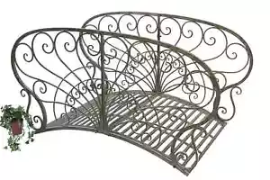 Brücke Metall Geländer Antik 150106 Gartenbrücke 150 cm Teichbrücke Zierbrücke - Bild 1 von 9
