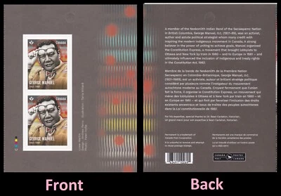 Canada 3386 Indigenous Leaders George Manuel P pane 2 MNH 2023 - Image 1 of 3