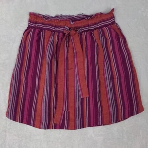 Falda para mujer nueva sin etiquetas A New Day talla grande ~ mezcla de lino a rayas moradas hasta la rodilla - Imagen 1 de 9