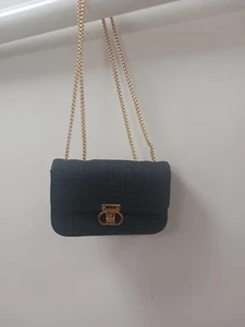 Mini Bag Clutch Beaded Purse Evening Cluth with Gold Chain Black Color - Picture 1 of 9