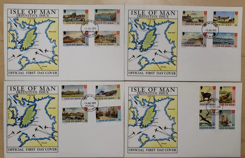 Isle Of Man Definitive Issue 1973 Cat Animal Mountain Landscape (stamp FDC 4's) - Image 1 of 1