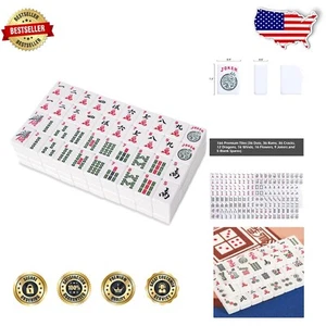 166 Durable Mahjong Tiles Set - Scratch-Resistant Melamine for American Games - Picture 1 of 11