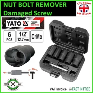 6 PCS NUT BOLT REMOVER Damaged Screw Broken Bolt Extractor Locking Socket YATO - Picture 1 of 2