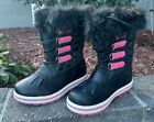 Rugged Outback 162649 Black Pink Girl's 4Y Snow Boots Fur Trim Removeable Liner 