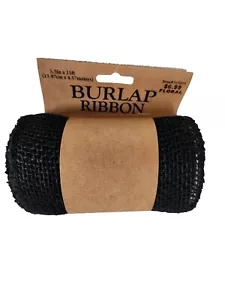 Black Burlap Ribbon Hobby Lobby 5.5" x 15' Wreaths, Crafts, Sewing - Picture 1 of 6