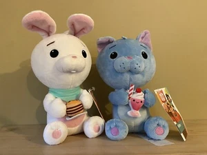 Disney Store Wreck It Ralph Fun Bun Bunny & Puddles Kitten Plush Pancakes Soda - Picture 1 of 9