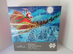 Hallmark Merry Christmas to All puzzle 550 pcs 18 x 24" in. VIP Santa reindeer - Picture 1 of 11