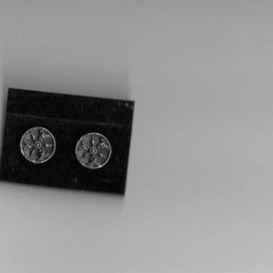 ANTIQUE BUTTON EARRINGS - Picture 1 of 1