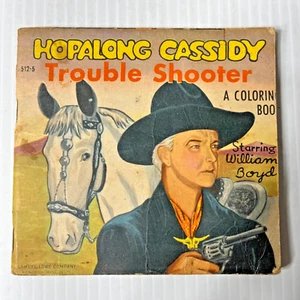 Hopalong Cassidy "Trouble Shooter" 1950 Coloring Book partially used - Bild 1 von 6
