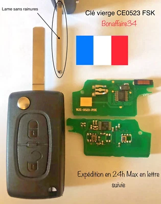 Clé Vierge CE0523 et CE0536 FSK C3 + 2009 Ds3 C3 Picasso Partner Berlingo +2008