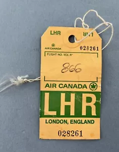 AIR CANADA LHR LONDON HEATHROW VINTAGE AIRLINE BAG TAG LUGGAGE BAGGAGE LABEL - Picture 1 of 2