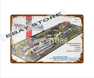 1972 Toporama Railway Train Track toy retro tin sign garage wall signs plaque - Picture 1 of 2