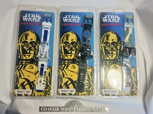 1997 Star Wars LCD Watches - 3 differents one - Dark Vador/Boba Fett/R2 D2 - Picture 1 of 2
