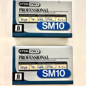 TDK SM10 Pro Multitrack Studio Master Audio Cassette (SM10) SEALED Lot Of 2 - Picture 1 of 2