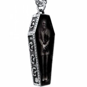 Nosferatu's Rest Pendant, Necklace Boxed, Coffin Gothic Vampire, Alchemy England - Picture 1 of 7