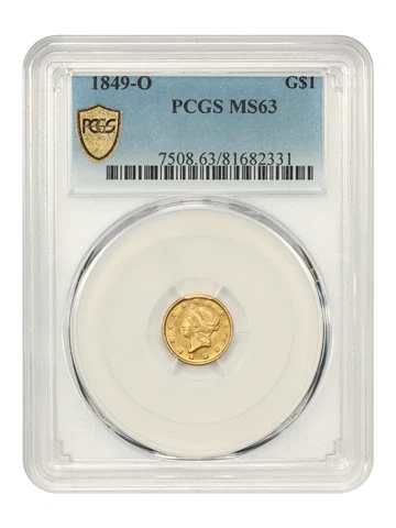 1849-O G$1 PCGS MS63 Cover