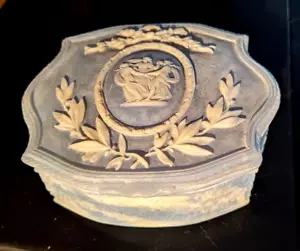 Vintage Genuine Incolay Stone Trinket Jewelry Box 3 Graces 5" Handcrafted USA - Picture 1 of 14