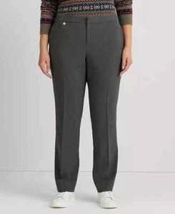 Lauren Ralph Lauren Women's Dress Pants Plus Size Straight Leg Pants Gray 18W - Picture 1 of 1