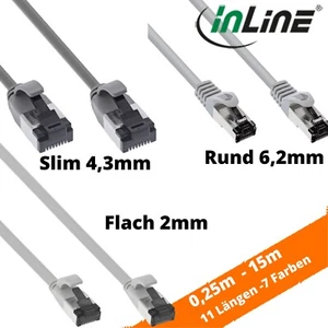 Cat 8.1 LAN Kabel  0,25m - 15m 7 Farben  3 Bauformen Slim Flach Halogenfrei - Bild 1 von 17