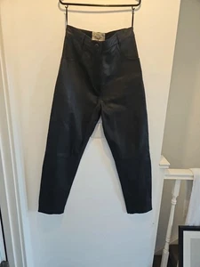 100% Leather trousers brand new Sacred Hawk black leather womens size Medium - Picture 1 of 6