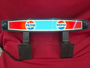 Pepsi Vtg Soda Fountain Topper Light Up Sign 1980's Advertising Decor Mancave - Picture 1 of 10