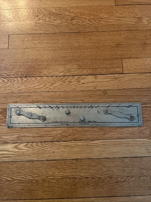 "Instrumentos náuticos paralelos de latón vintage Kelvin-White Co. 18"" Boston - Nueva York" Foto 1 de 4