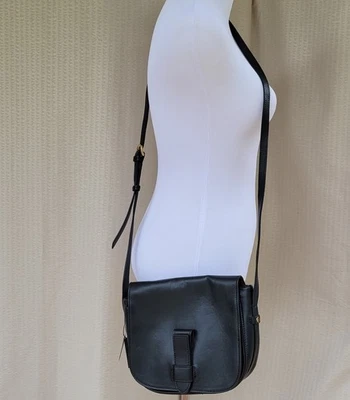 NUEVO CON ETIQUETAS Banana Republic Alforja de Cuero Italiano Negro Bandolera Bolso de Hombro Cartera Foto 1 de 4