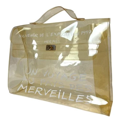 HERMES KELLY VINYL CLEAR HANDBAG 3285 Authentic Vintage Size 30 39 11 cm - Image 1 of 4