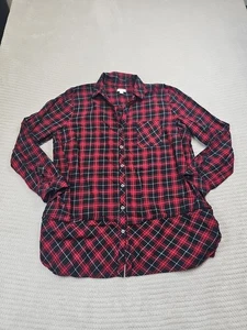 J Jill Shirt Womens Large Plaid Button Up Red & Black - Picture 1 of 7