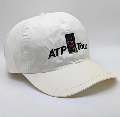 Vintage 90s ATP Tour Embroidered Tennis Hat Cap White Nylon Snapback VTG Retro - Image 1 of 4