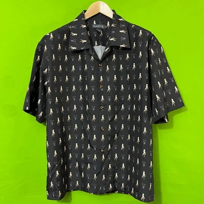 XL PLAYBOY De Colección Marilyn Monroe AOP Camisa Abotonada Para Hombres Negra Manga Corta Foto 1 de 4