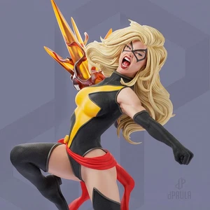 ¡Hermosa pose de ataque de Miss Marvel! Impreso en 3D 16k! ¡Pintado o sin pintar! - Imagen 1 de 11
