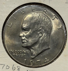 1974-D United States 1 Dollar "Eisenhower Dollar" aUNC Coin - Foto 1 di 3