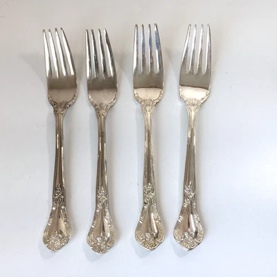 Vintage Godinger Grand Master Salad Forks Set of 4 Silver Plated 6 3/8" - Image 1 of 4