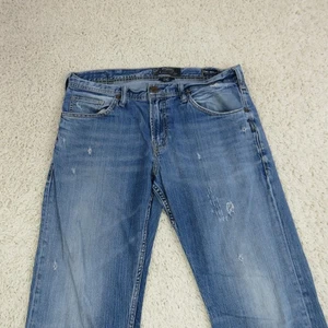 Pantalones de mezclilla Silver Jeans Co Zac para hombre 34x30 azul desgastado pierna recta - Imagen 1 de 14