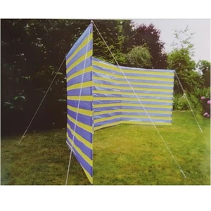Windschutz 400 x 135cm blau/weiß gestreift Camping Sichtschutz Wind Strand 78325 - Bild 1 von 1