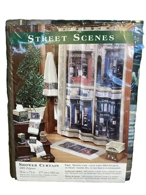 Shower Curtain STREET SCENES EUROPE Bacova 70” x 72” Fabric 04PU4174 BRAND NEW - Image 1 of 4