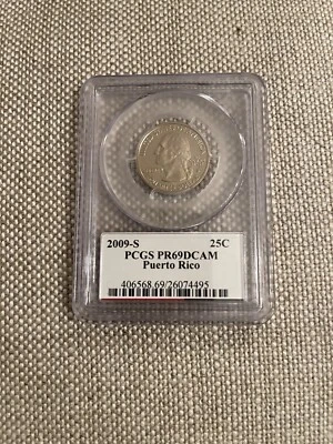 ID 1008.  2009-S 25C Territories Quarter PR PCGS PR69DCAM 90% Silver - Image 1 of 2