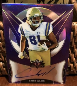 2019 CALEB WILSON LEAF VALIANT PURPLE AUTOGRAPH RC CARD #D/20 - Picture 1 of 2