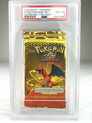 PSA 8 Pokemon Expedition Charizard Booster Pack *NEW PSA CASE DESIGN* - Image 1 of 2