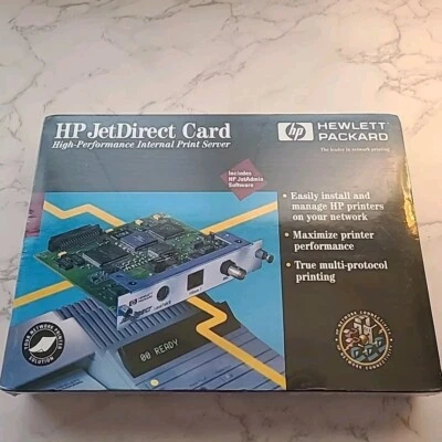 HP JetDirect Card J2550A NEW Sealed Includes Software, For Ethernet, LANs 1995 - Image 1 of 4