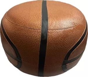 Taburete otomano de baloncesto reposapiés taburete puf redondo silla moderna sala de estar 18" RARO - Imagen 1 de 9