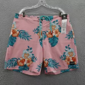 Hurley Men Phantom Tropical Floral Swim Board Shorts 36 Pink Green Quick Dry NEW - Picture 1 of 16