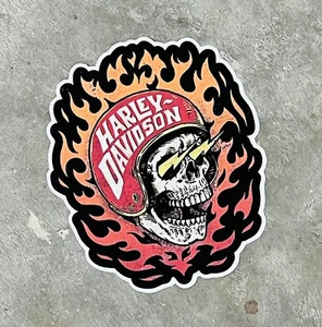 Custom Harley Davidson Skull Fast Johnnie Dealer Logo #1 Shop Decal Road Glide - Picture 1 of 1