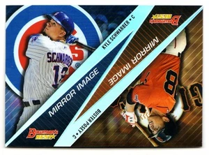 2015 Bowman's Best MIRROR IMAGE REFRACTOR #MI-3 BUSTER POSEY KYLE SCHWARBER RC - Picture 1 of 2