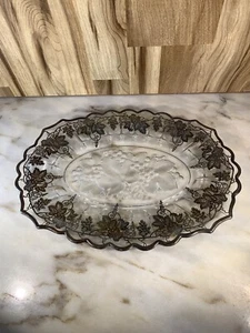 Vintage Sterling Silver Inlay Glass Dish - Picture 1 of 4