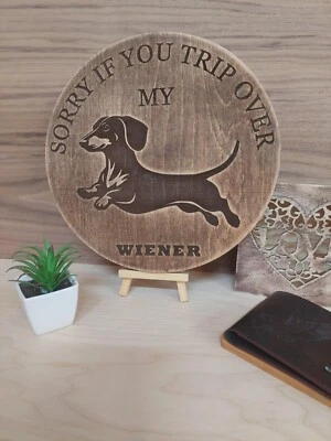 Divertida señal de advertencia de madera para puerta o entrada - ¡Humor hecho a mano para tu hogar! Foto 1 de 2