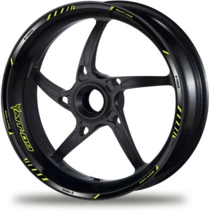 MT-09 Motorcycle Wheel Decals Stickers Set Motorbike Black Rim Stripes Green - Picture 1 of 1