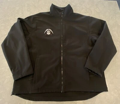 Red Kap Men's Deluxe Soft Shell Jacket Skull Mining Hat Crossed Pick Axes XL Blk - Image 1 of 4